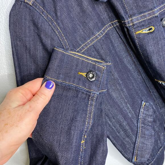 Levi’s Dark Denim Fashion Cropped Jacket Small - Picture 7 of 8